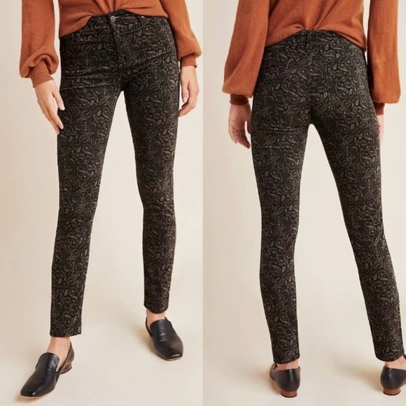 NWT AG x Anthropologie Velvet High Rise Stevie Ankle Skinny Jean brown black 32 - Picture 2 of 16